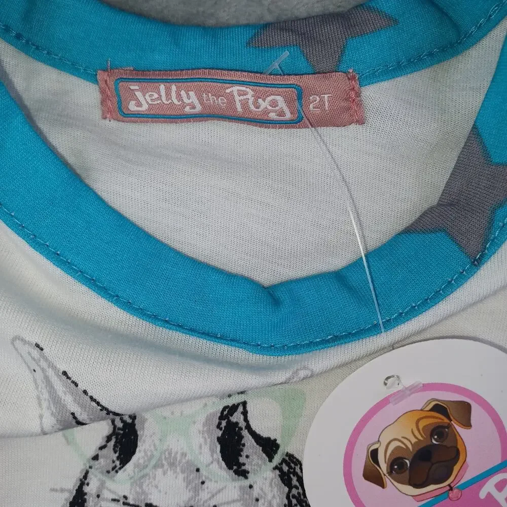 Jelly The Pug Girls Bunny Knit Dress Legging Set Outfit Short Sleeve Size 2T NWT